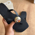 Chinelo de Dedo Arezzo Square Tiras Largas