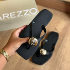 Chinelo de Dedo Arezzo Square Tiras Largas